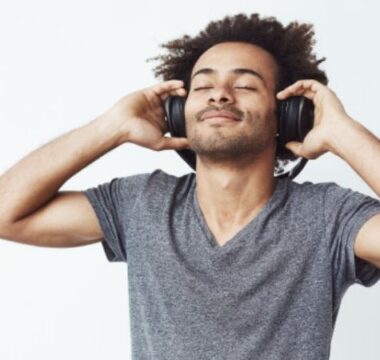 listening music headphones